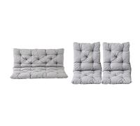 Ambient Home Coussin pour Banc de Jardin HANKO Gris Clair 145 x 95 x 8 cm 90267 & Lot de 2 Coussins Haut Dossier HANKO pour Fauteuil de Jardin, Coton, ca. 98 x 50 x 8 cm, Ton Gris Clair, 2 Unité 1