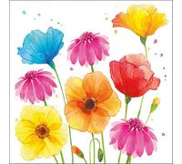 Ambiente Serviettes de table Fleurs d'été – 20 serviettes 33x33 cm 3 plis papier de soie