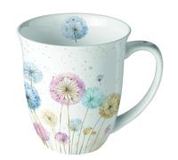 Ambiente Bone China Tasse en porcelaine avec motif pissenlit pour thé ou café, 400 ml, diamètre : 10 cm