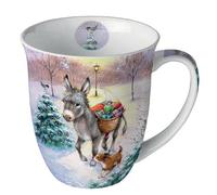 Ambiente Gigifts delivery Tasse à café Tasse à thé 0,4 l en porcelaine fine Motif animaux avec cadeaux en hiver, Noël, l'Avent