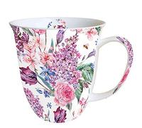 Ambiente Gobelet???Mug???Tasse???Mug ? th?/CAF? env. 0,4?l Flower Composition White???Id?al comme Cadeau