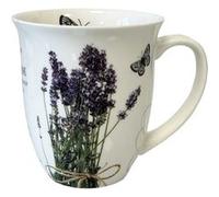 AMBIENTE Lavande - Tasse en Porcelaine Fine - Hauteur 11 cm - Diamètre 10 cm BLANC G