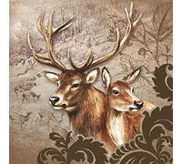 Ambiente Lot de 20 serviettes de table couple Deer