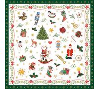 Ambiente Lot de 20 Serviettes de Table Motif Noël 33 cm Vert