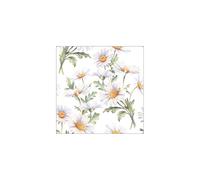 Ambiente Lot de 20 Serviettes en Papier Belles Marguerites Blanches - Décoration de Table avec Motif également pour fête ou découpage - 33 x 33 cm