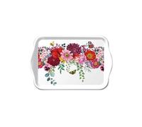 AMBIENTE Mini plateau vide poche Bordure Fleurie rectangulaire - 20.5 x 13.5 cm