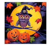 Ambiente Serviette Helloween Hibou, 33 x 33 cm, 20 pièces, idéal pour décoration de table, fête, festivités