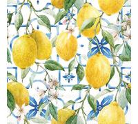Ambiente Serviette Méditerranée Citrons 33x33 cm 20 pièces Impression D'un côté Motif papier été pour les techniques de serviettage ou de découpage