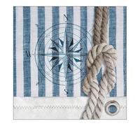 Ambiente Serviette Motif : Compass And Corde - Boussole + Nœud Maritime - 20 Serviettes par Paquet, 33x33 CM