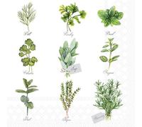 Ambiente Serviette Sélection d'herbes 33x33cm 20 pièces imprimées d'un côté pour la décoration d'été en papier idéal pour le serviettage et le découpage