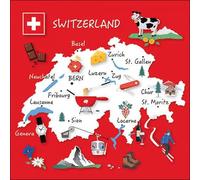 Ambiente Serviettes décorées - Suisse - Lot de 20