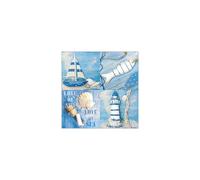 Ambiente Serviettes en papier Dinner/Party env. 33x33cm Love At Sea - Idéal Comme Cadeau