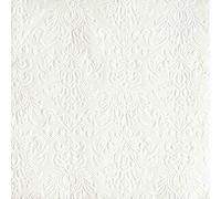 Ambiente Serviettes Lunch/Party 33x 33cm ELEGANCE Blanc marqué/Embossed