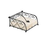 AMBIENTE Support à serviettes en papier - Coeurs - en métal noir - Hauteur 6.5 cm - Largeur 14 cm - Profondeur 14 cm NOIR G