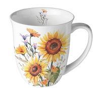 Ambiente Tasse à café en porcelaine fine Motif tournesols 0,4 l