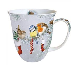 Ambiente Tasse de Noël 0,4 l Motif Robin Blue Tit & Wren