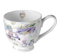 Ambiente Tasse en porcelaine - 450 ml - Design lavande - Diamètre : 10 cm - Hauteur : 10,5 cm - Pour thé ou café La Provence