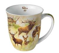 Ambiente Tasse en porcelaine Bone China Env. 400 ml Deer Collage of Deers