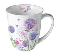 Ambiente Tasse en porcelaine d'environ 400 ml Tasse en porcelaine pour thé ou café Printemps Été Fleur Beauty