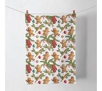 Ambiente Torchon de cuisine, décoratif, 70 x 50 cm, 100 % coton, motif de Noël, motif de pain d'épices, motif de Noël