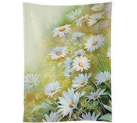 AMBIENTE Torchon en coton pâquerettes 50 x 70 cm JAUNE G