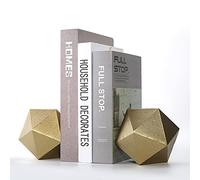 Ambipolar Lot de 2 serrelivres géométriques décoratifs en Forme de Boule, serrelivres Modernes en Fonte dorée pour Bureau, étagère à Livres, décoration de Chambre, Bureau à Domicile, Support de