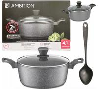 Ambition : Casserole avec couvercle, 24 cm, compatible induction. Fiskars : Louche
