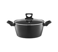 AMBITION Faitout avec revêtement céramique 20 cm Diamond 2,3 l Casserole aluminium induction tous feux gaufrage diamant extérieur