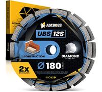 Amboss Disque à tronçonner diamanté, diamètre 180 mm x 22,23 UBS 12S, pour séparer du béton/de la pierre/des matériaux de construction légèrement armé, disque diamanté pour meuleuse d'angle
