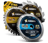 AMBOSS lame scie circulaire 160x20mm (set de 3) - lame de scie 160x20 - lame scie circulaire Ø 160mm - compatible Bosch PKS18 Li, Bosch 18 V-53, Mafell MS 55 KSP 55 F, KSS 400