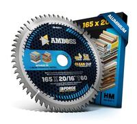 AMBOSS lame scie circulaire 165x20mm (aluminium) - lame de scie 165 avec 60 dents - lame scie circulaire Ø 165mm - compatible Bosch: GKS 18v-57g. GKT 55 GCE Makita: SP6000. DHS630Z