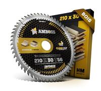 AMBOSS lame scie circulaire 210x30mm (bois) - lame de scie 210 avec 56 dents - lame scie circulaire Ø 210mm - compatible Powerplus: POWX0550 Scheppach: PL75 Scheppach: HS80. Festool. Einhell