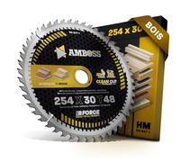 AMBOSS lame scie circulaire 254x30mm (bois) - lame de scie 254 avec 48 dents - lame scie circulaire Ø 254mm - compatible Bosch: GTS 10. PTS 10. PTS 100 T.GTS 254 Festool: TKS 80