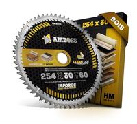 AMBOSS lame scie circulaire 254x30mm (bois) - lame de scie 254 avec 60 dents - lame scie circulaire Ø 254mm - compatible Metabo: KGS 254.KGS 18 LTX BL 254 Bosch: GCM 18V-254. GCM 350-254.