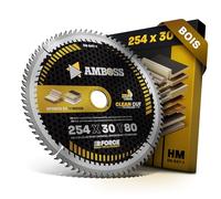 AMBOSS lame scie circulaire 254x30mm (bois) - lame de scie 254 avec 80 dents - lame scie circulaire Ø 254mm - compatible Bosch: GTS 10. PTS 10. PTS 100 T.GTS 254 Festool: TKS 80 Scheppach: HS 105