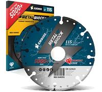 AMBOSS METAL SHOCK 5000+ - Disque à tronçonner diamanté 115 x 1.8 x 22.23 mm - convient pour le métal/l'acier/l'inox - convient pour les meuleuses d'angle - durée de vie extrêmement longue