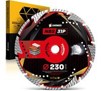 Amboss NBS 31P Disque à tronçonner diamanté Ø 230 mm x 22,2 mm - Pierre naturelle/granit/béton/brique/tuile/tube de ciment | Hauteur de segment : 10 mm (fritté)