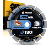 Amboss UBS 12S Disque à tronçonner diamanté, diamètre 180 mm x 22,23 mm, pour séparer du béton/de la pierre/des matériaux de construction légèrement armé, disque diamanté pour meuleuse d'angle