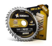 AMBOSS WERKZEUGE® Lame de scie circulaire HM, 190 x 30/20 mm, 20 Z36, à dents alternées, pour le bois Allround, avec bague de réduction, pour Bosch GKS 190, GKS 65, Metabo KS66, DWE576, DWE575