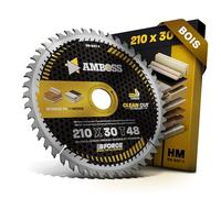 AMBOSS WERKZEUGE® Lame de scie circulaire HM, 210 x 30 mm, Z48, à dents alternées, pour le bois, à coupe fine pour Parkside PKS 1500 A1, Skil 1131 AA, Festool, Scheppach, Einhell