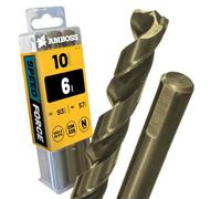 AMBOSS WERKZEUGE Lot de 10 forets hélicoïdaux Speed Force Ø 6,0 mm - HSS-G DIN 338 pour acier, acier doux, aluminium, métaux colorés, tôles, profilés, hexagonaux pour perceuse, perceuse sans fil