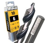 AMBOSS WERKZEUGE® Lot de 10 forets hélicoïdaux Step Force Ø 6,0 mm - HSS-G DIN 338 pour acier, acier doux, aluminium, métaux non ferreux AMBOSS WERKZEUGE® Foret tôles, profilés - Hexagonal pour
