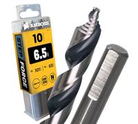 AMBOSS WERKZEUGE® Lot de 10 forets hélicoïdaux Step Force Ø 6,5 mm - HSS-G DIN 338 pour acier, acier doux, aluminium, métaux non ferreux AMBOSS WERKZEUGE® Forets à tôle hexagonales pour perceuse,