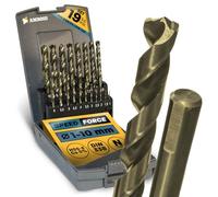 AMBOSS WERKZEUGE Lot de 19 forets hélicoïdaux Speed Force, 1 à 10 mm, HSS-G DIN 338 pour acier, acier doux, aluminium, métaux colorés AMBOSS WERKZEUGE Forets, tôles, profilés, hexagonaux pour perceuse