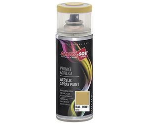 Ambre-Sol V4001001 Vernis peinture Acrylique Multi-Usage, Peinture Brillante pour Intérieur et Extérieur, Adapté a Tous Type de Matériau, Aérosol En Fer-Blanc Recyclable de 400 ml, Beige