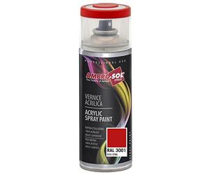 Ambro-Sol V4003001 Vernis peinture Acrylique Multi-Usage, Peinture Brillante pour Intérieur et Extérieur, Adapté a Tous Type de Matériau, Aérosol En Fer-Blanc Recyclable de 400 ml, Rouge Signal