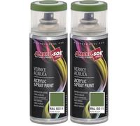 Ambro-Sol V4006011 Vernis peinture Acrylique Multi-Usage, Peinture Brillante pour Intérieur et Extérieur, Adapté a Tous Type de Matériau, Aérosol En Fer-Blanc Recyclable de 400 ml, Vert Rèsèda