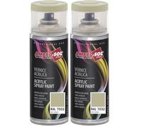 Ambro-Sol V4007032 Vernis peinture Acrylique Multi-Usage, Peinture Brillante pour Intérieur et Extérieur, Adapté a Tous Type de Matériau, Aérosol En Fer-Blanc Recyclable de 400 ml, Gris Gravier