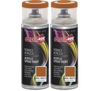 Ambro-Sol V4008023 Vernis peinture Acrylique Multi-Usage, Peinture Brillante pour Intérieur et Extérieur, Adapté a Tous Type de Matériau, Aérosol En Fer-Blanc Recyclable de 400 ml, Marron Orange