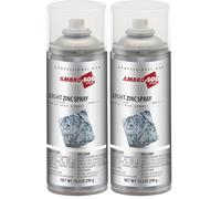 Ambro-Sol Z350 Zinc Clair Spray, Idéal pour Retoucher, Finir et Réparer avec une Finition Gris Clair Surfaces Métalliques, Bouteille en Fer Blanc Recyclable à l’Infini de 400 ml (Lot de 2)